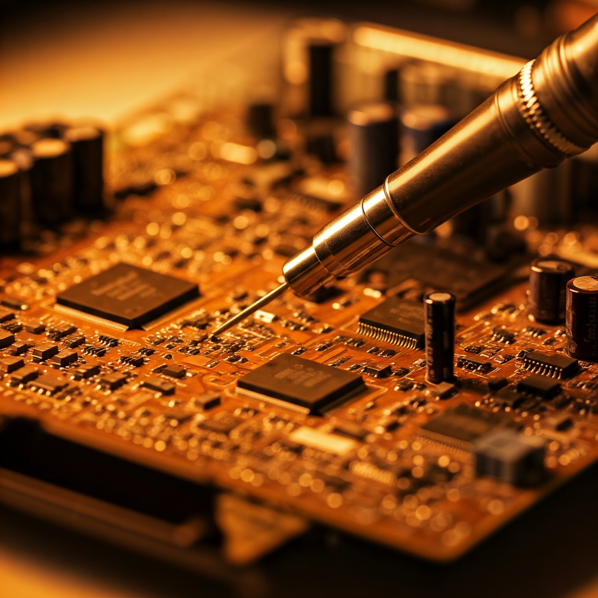 Solda em placa eletrônica